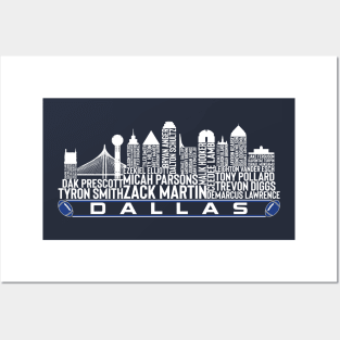 Dallas Football Team 23 Player Roster, Dallas City Skyline Posters and Art